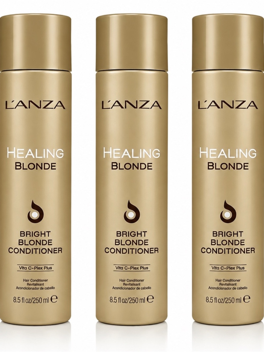 L’ANZA Healing Blonde Bright Blonde Conditioner 3 Pack 8.5 fl oz / 250ml Each